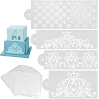 Plantillas para decoración de tartas- 40 piezas de plantillas laterales para tartas- herramienta de decoración de…